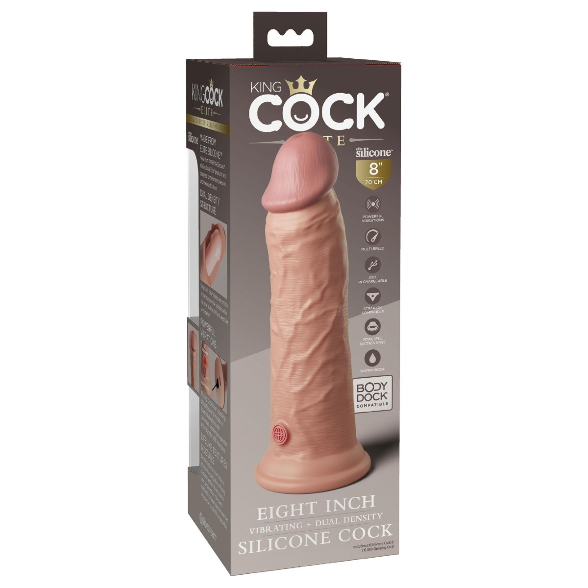 Dildo vibrante Dual Density 20cm pelle chiara