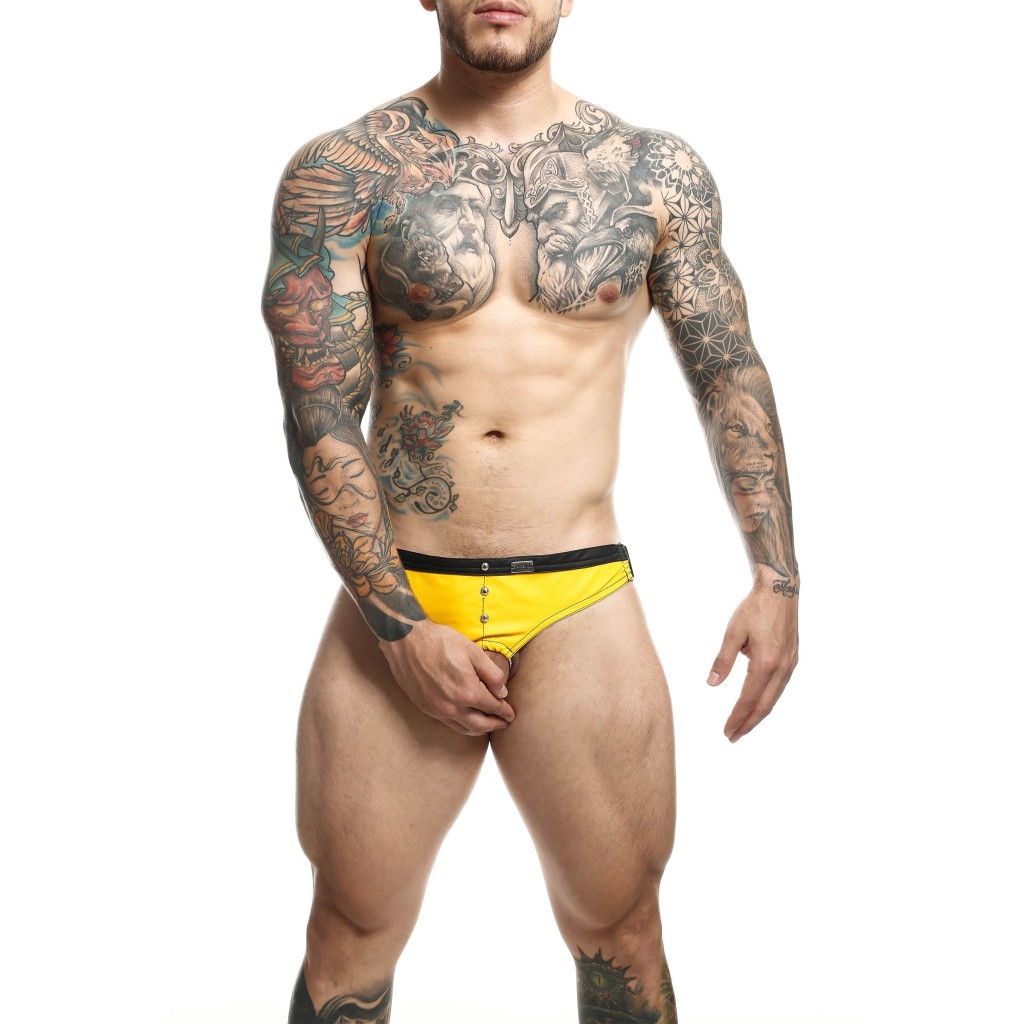 Tanga sexy uomo giallo anello pene Dngeon