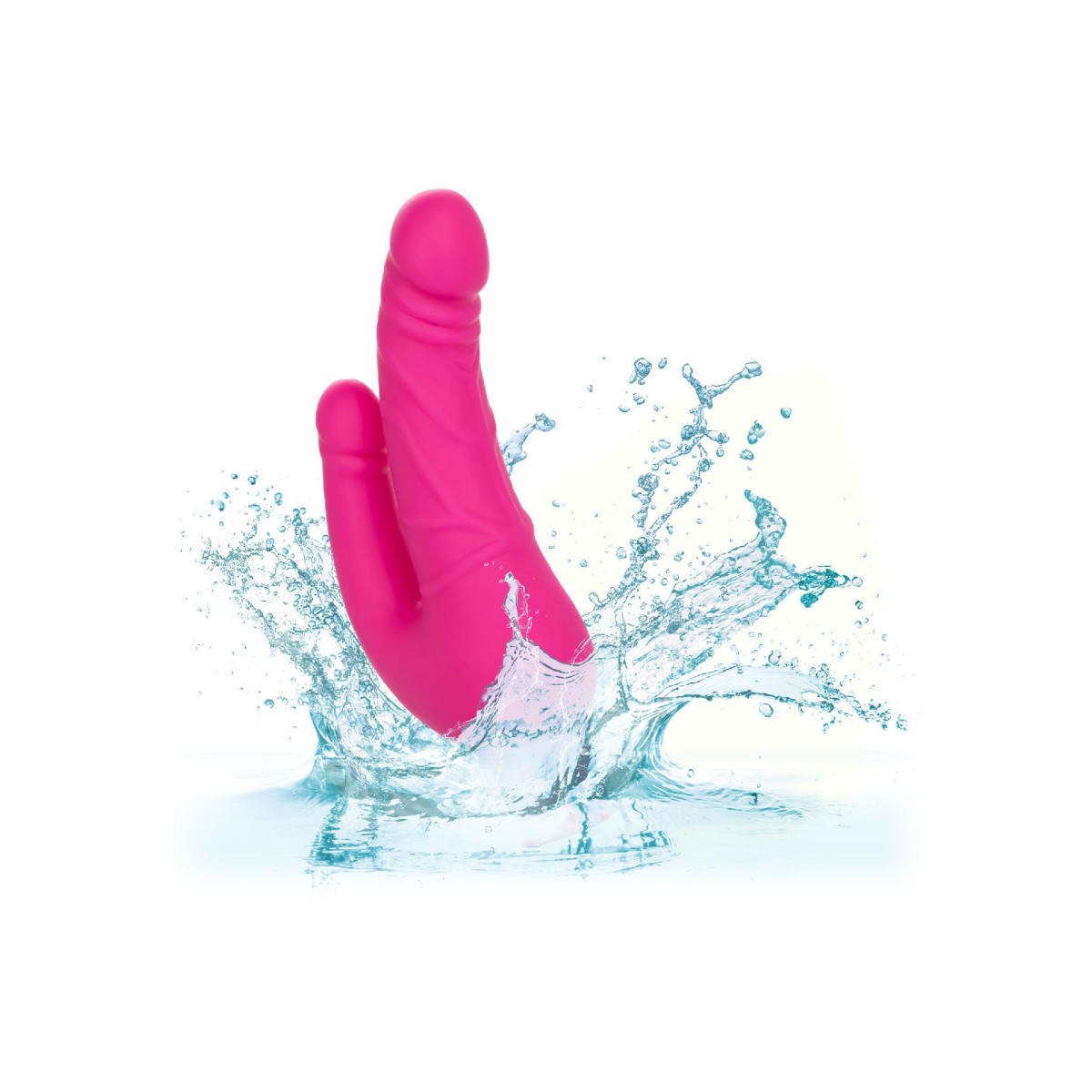 Vibratore doppio fucsia ricaricabile