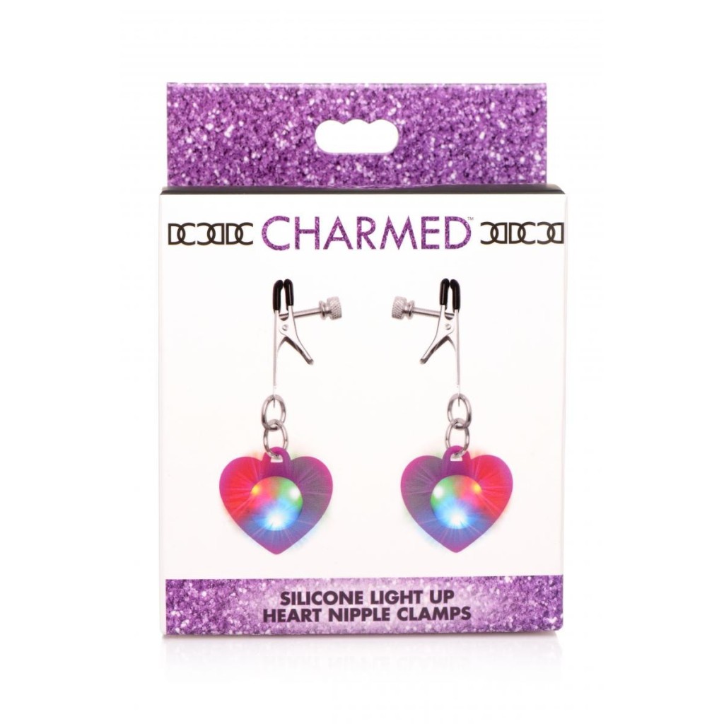 Pinze capezzoli a Luci LED Heart viola