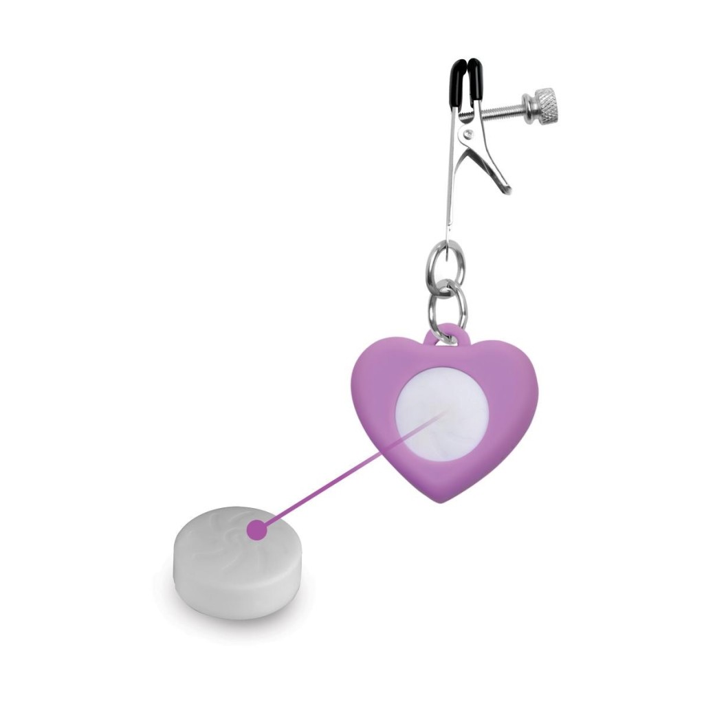 Pinze capezzoli a Luci LED Heart viola