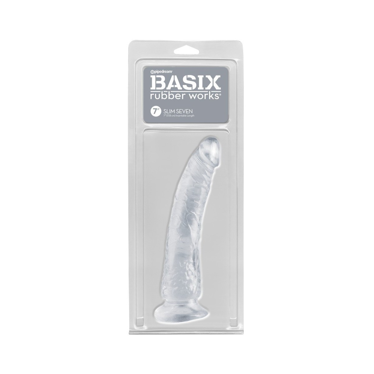 Dildo con ventosa Slim 18 cm trasparente