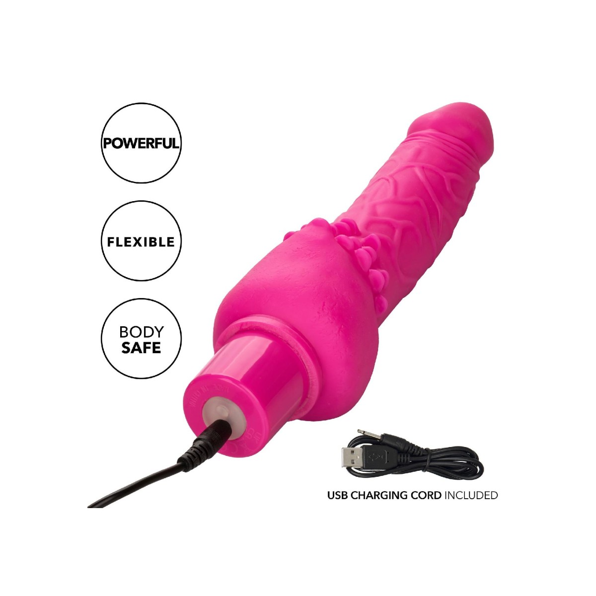 Vibratore realistico fucsia ricaricabile