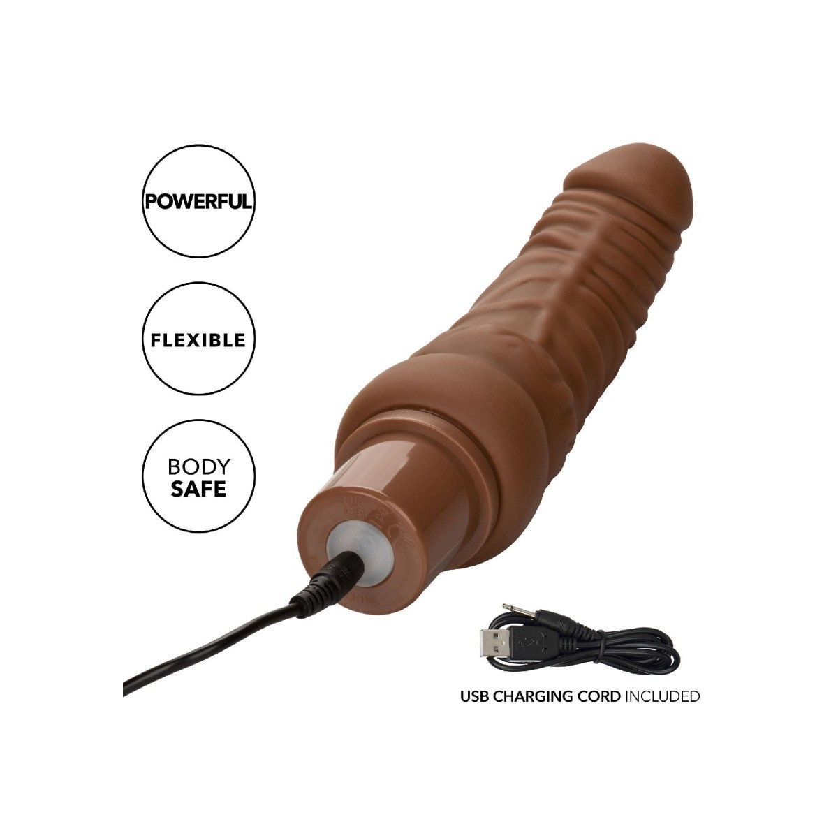 Vibratore realistico curvo brown ricaricabile