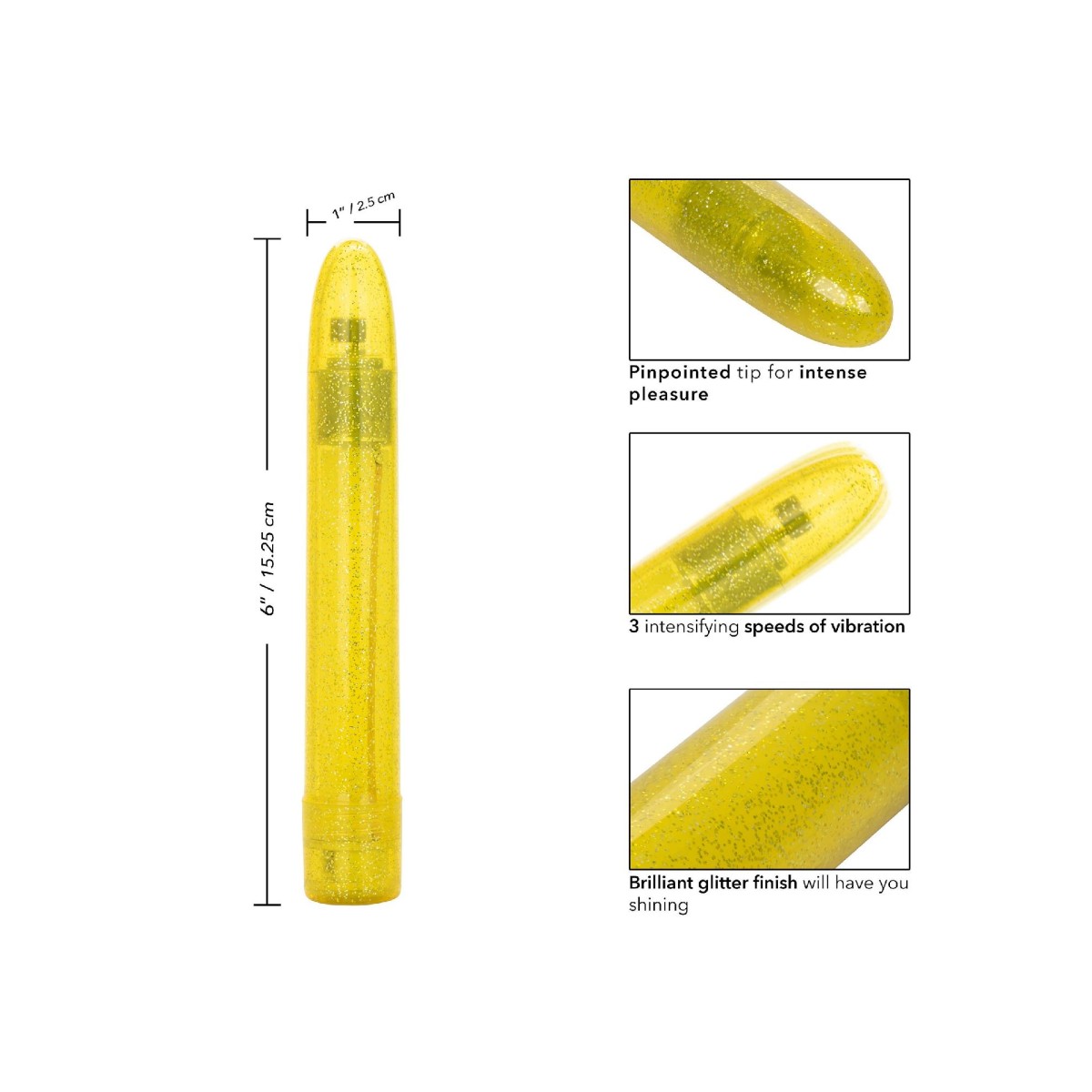 Vibratore classico sottile giallo medium