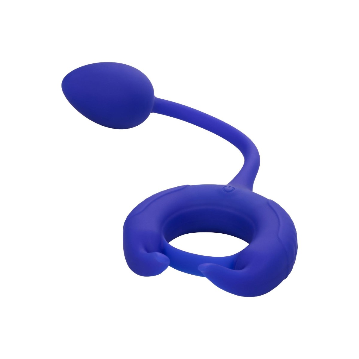 Anello pene con plug blu vibrante