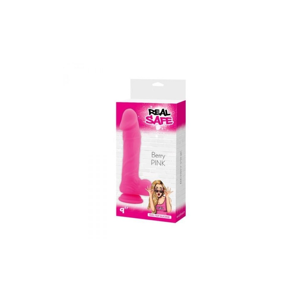 Dildo realistico ventosa berry rosa 9,5"