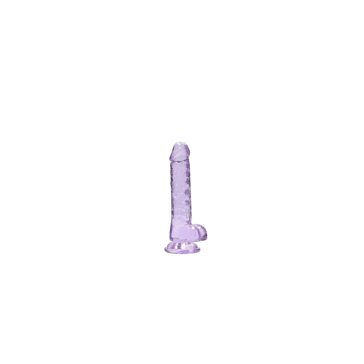 Dildo ventosa e palle viola trasparente 17 cm