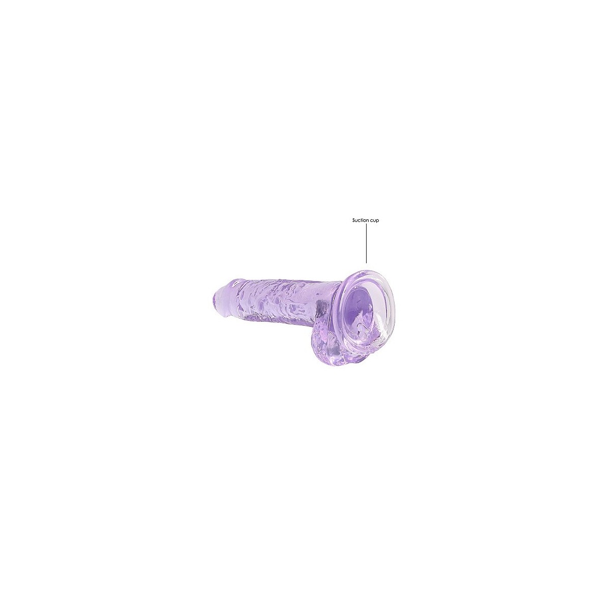 Dildo ventosa e palle viola trasparente 17 cm