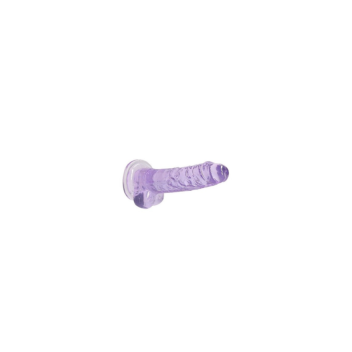 Dildo ventosa e palle viola trasparente 17 cm