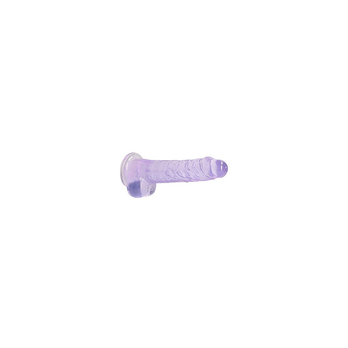 Dildo ventosa e palle viola trasparente 19 cm