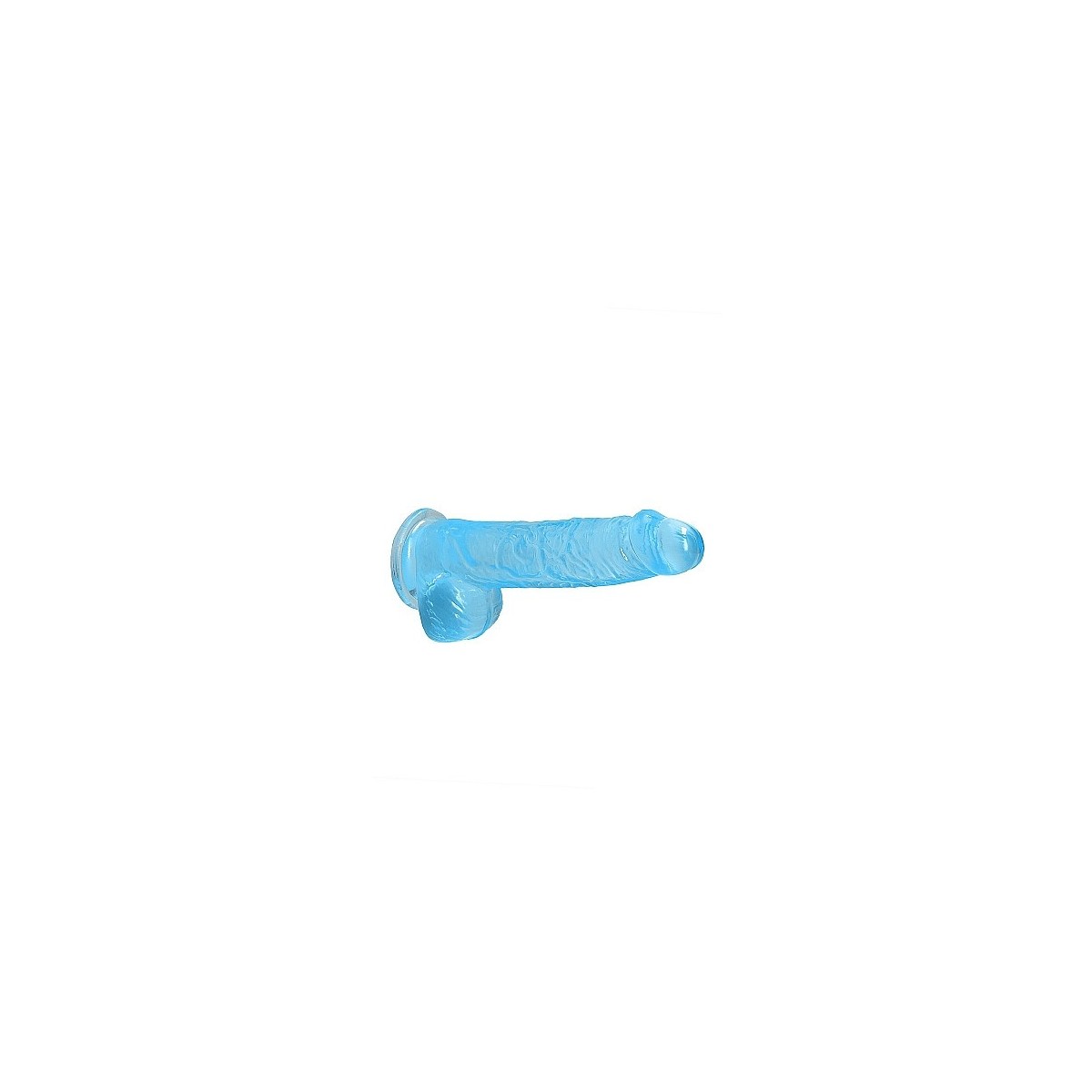 Dildo ventosa e palle blu trasparente 15 cm