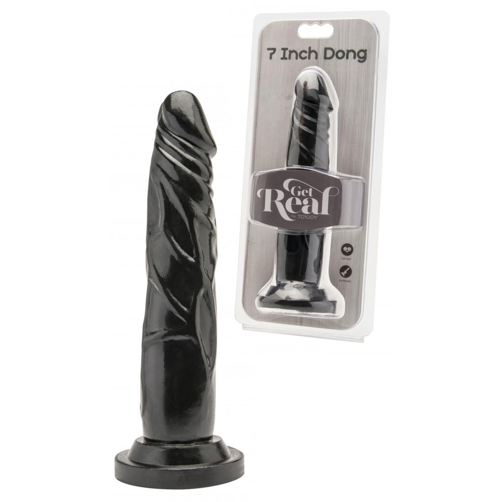 Dildo realistico ventosa 18 cm nero