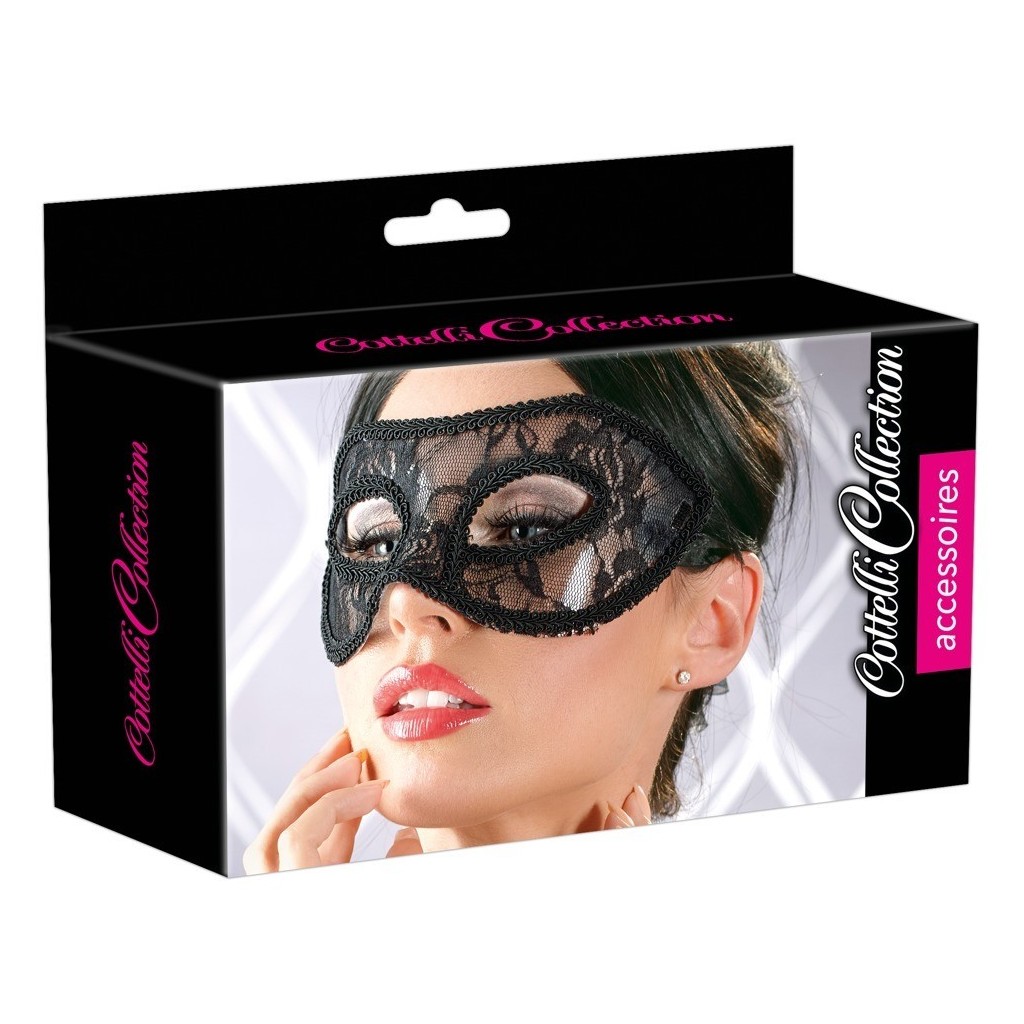 Maschera bdsm elasticizzata nera sexy mascherina uomo e donna accessorio  fetish