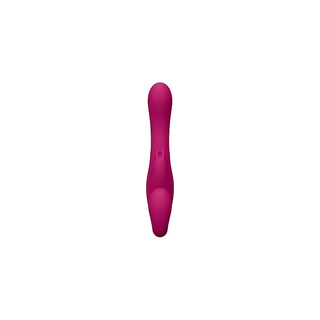 Vibratore rabbit strapon indossabile fucsia