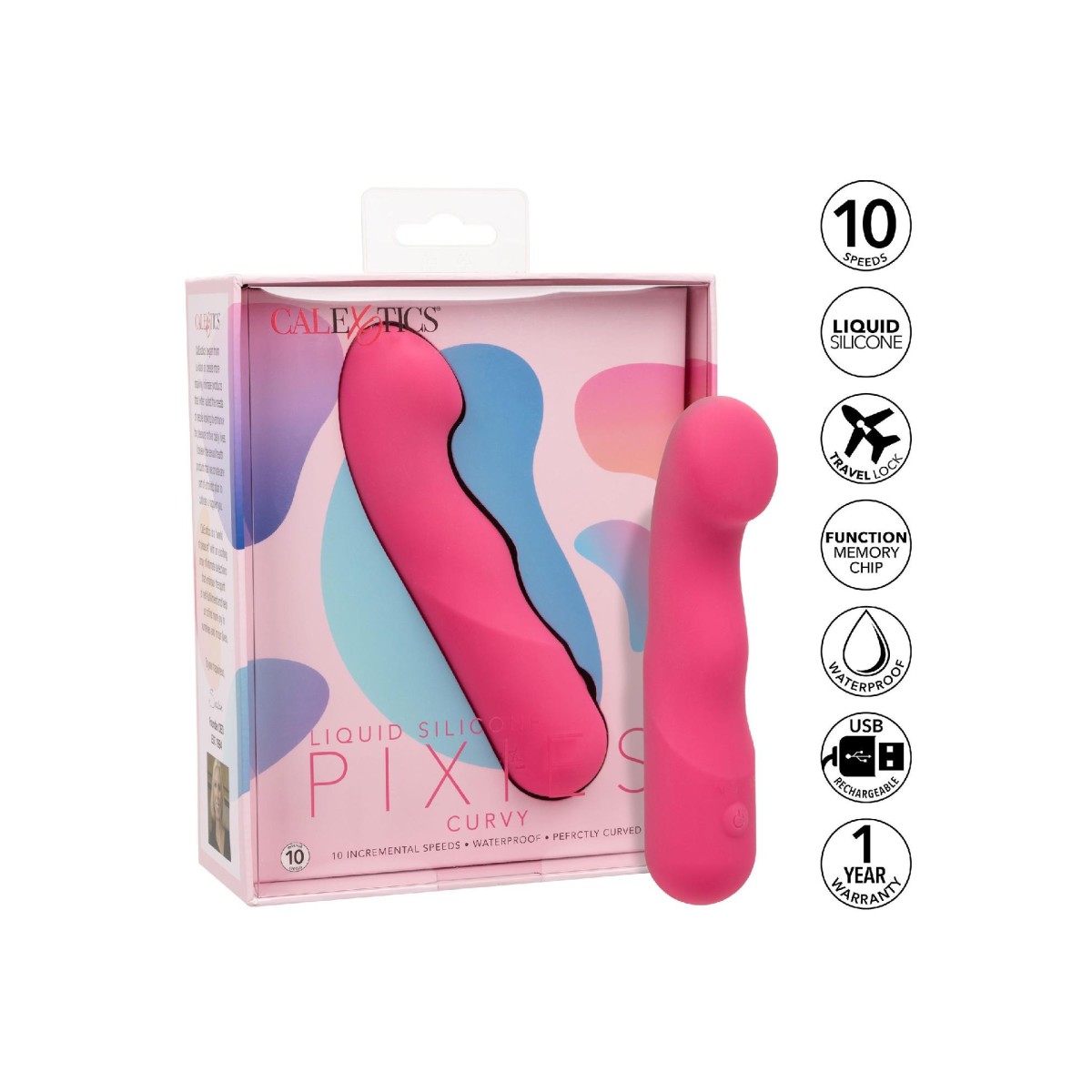 Vibratore in silicone curvo rosa