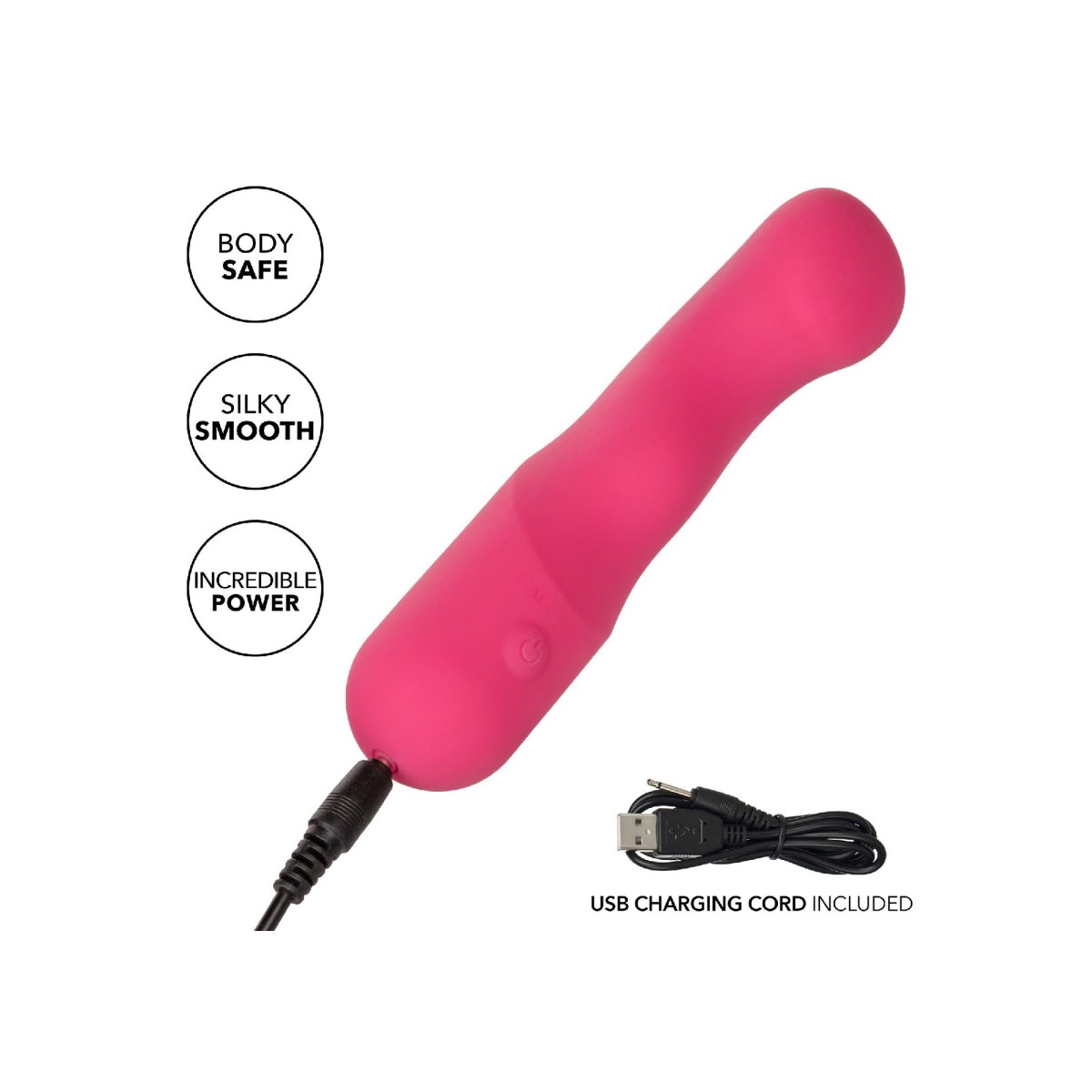 Vibratore in silicone curvo rosa