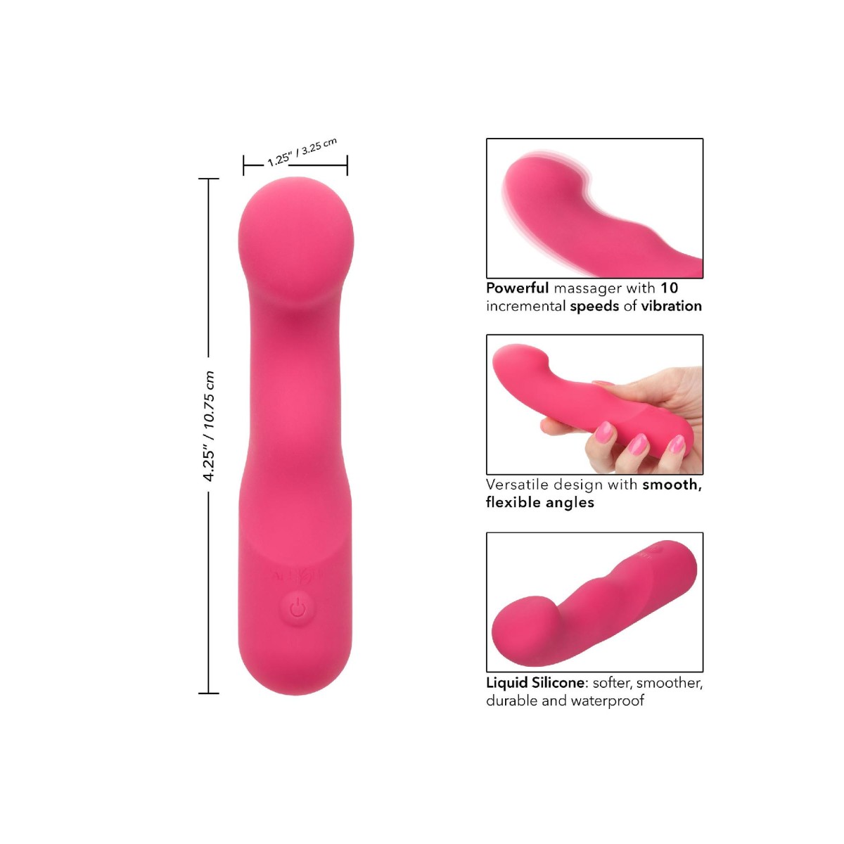 Vibratore in silicone curvo rosa