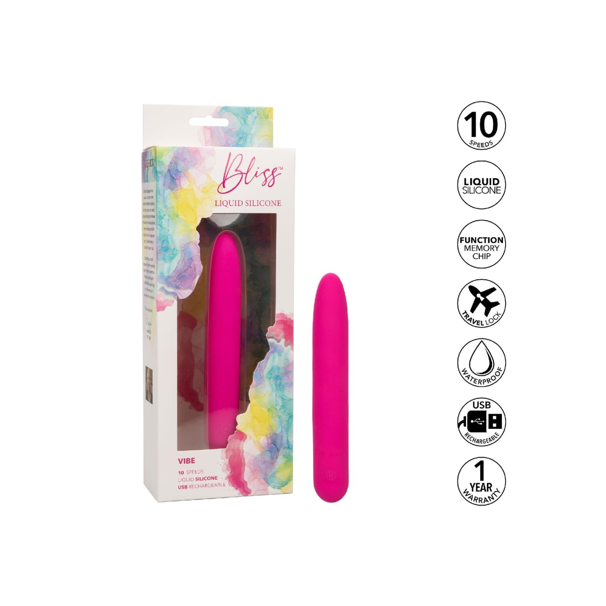 Vibratore classico Bliss Vibe fucsia