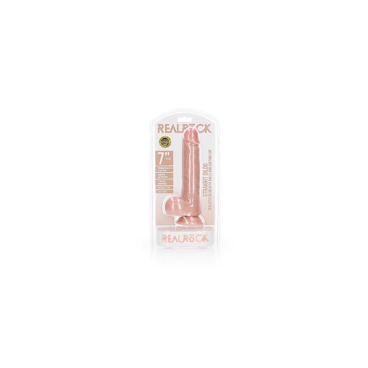 Dildo realistico con palle 18 cm chiaro