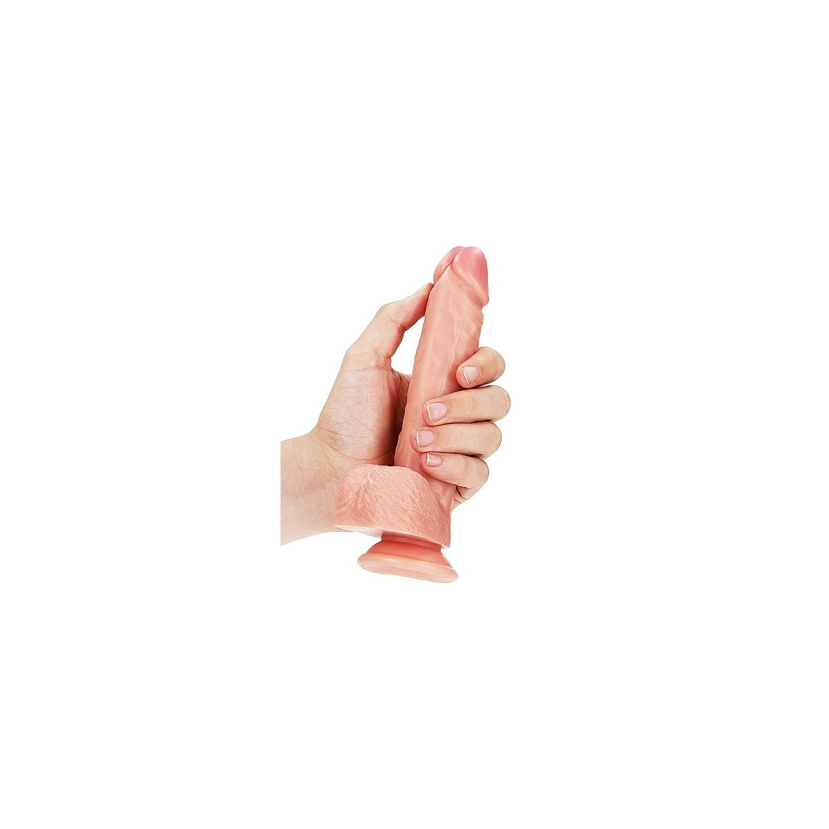 Dildo realistico con palle 18 cm chiaro