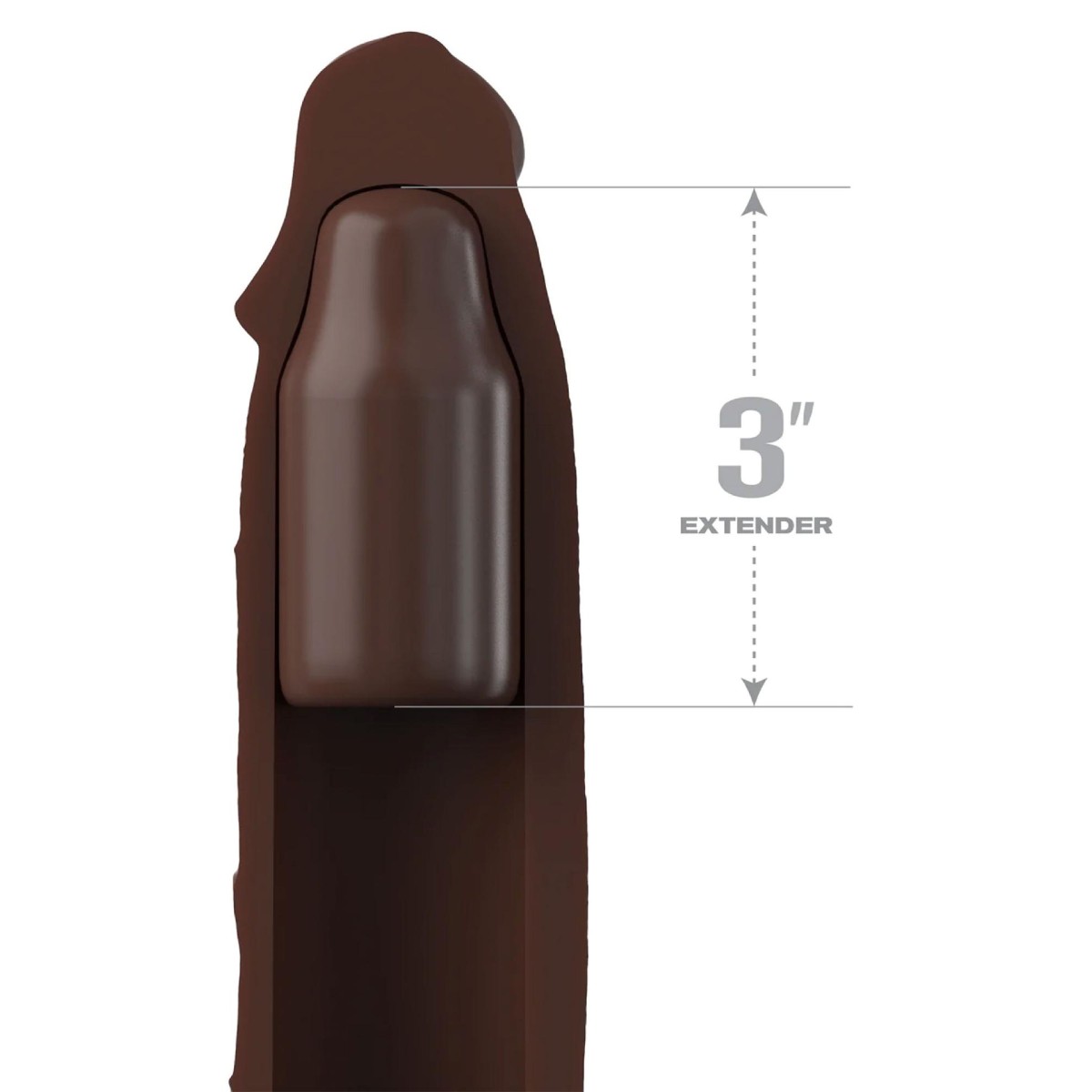 Guaina pene Sleeve 9 Inch + 3 Inch Plug brown