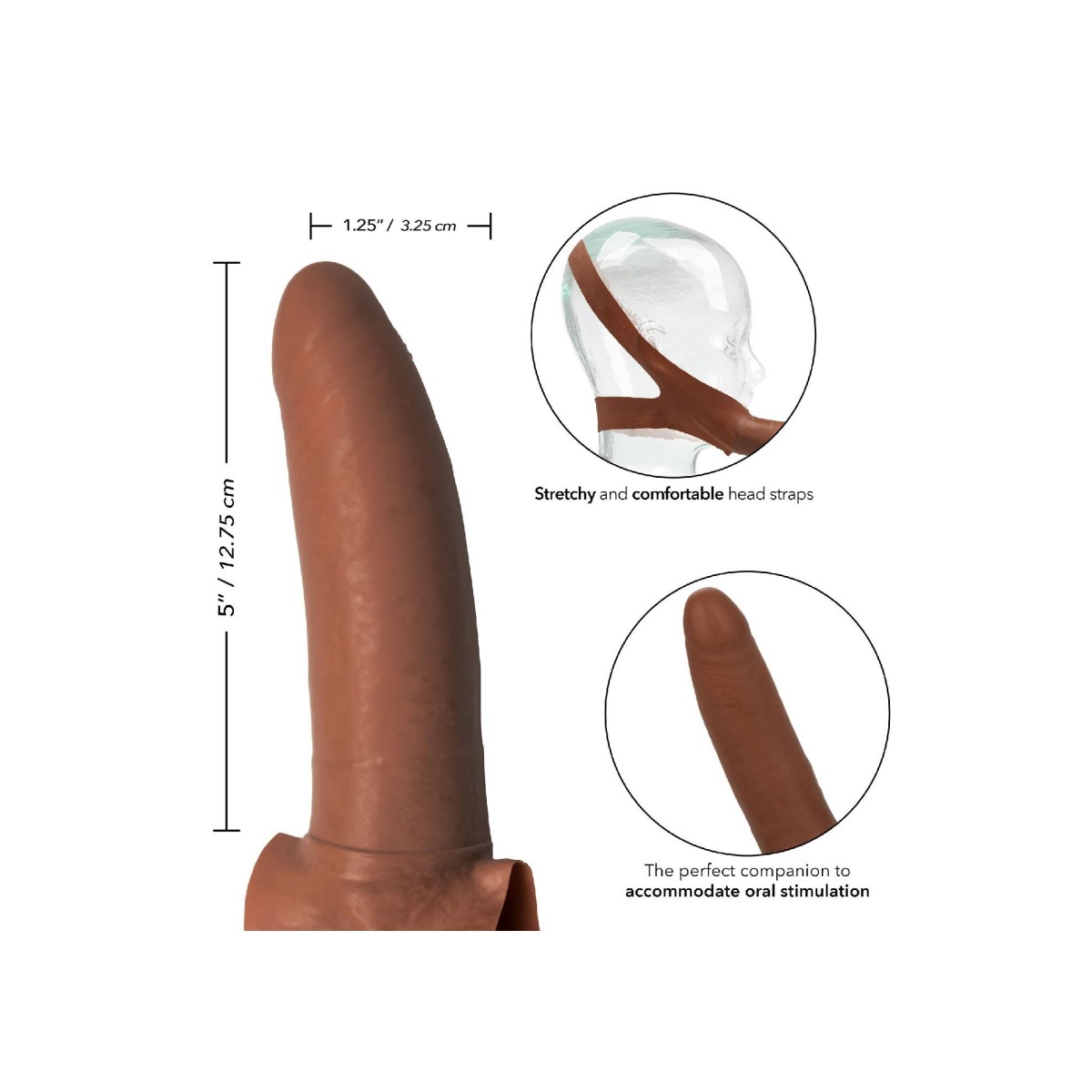 Dildo per viso indossabile marrone