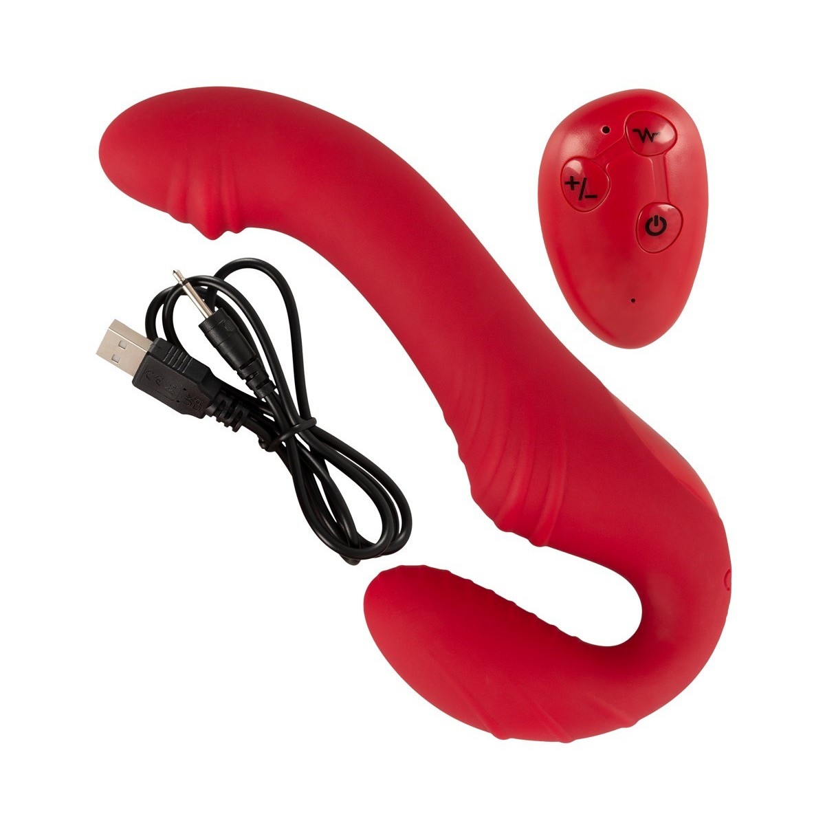 Vibratore strapon indossabile rosso