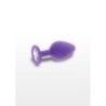 Plug anale medium silicone viola con gioiello