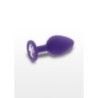 Plug anale Large silicone viola con gioiello