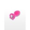 Plug anale small silicone fucsia con gioiello