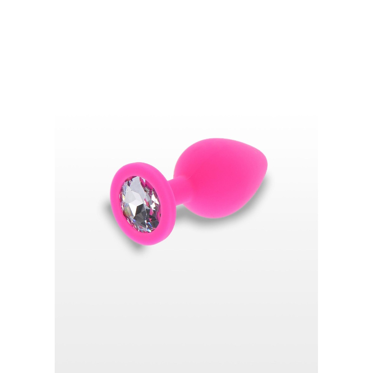 Plug anale large silicone fucsia con gioiello