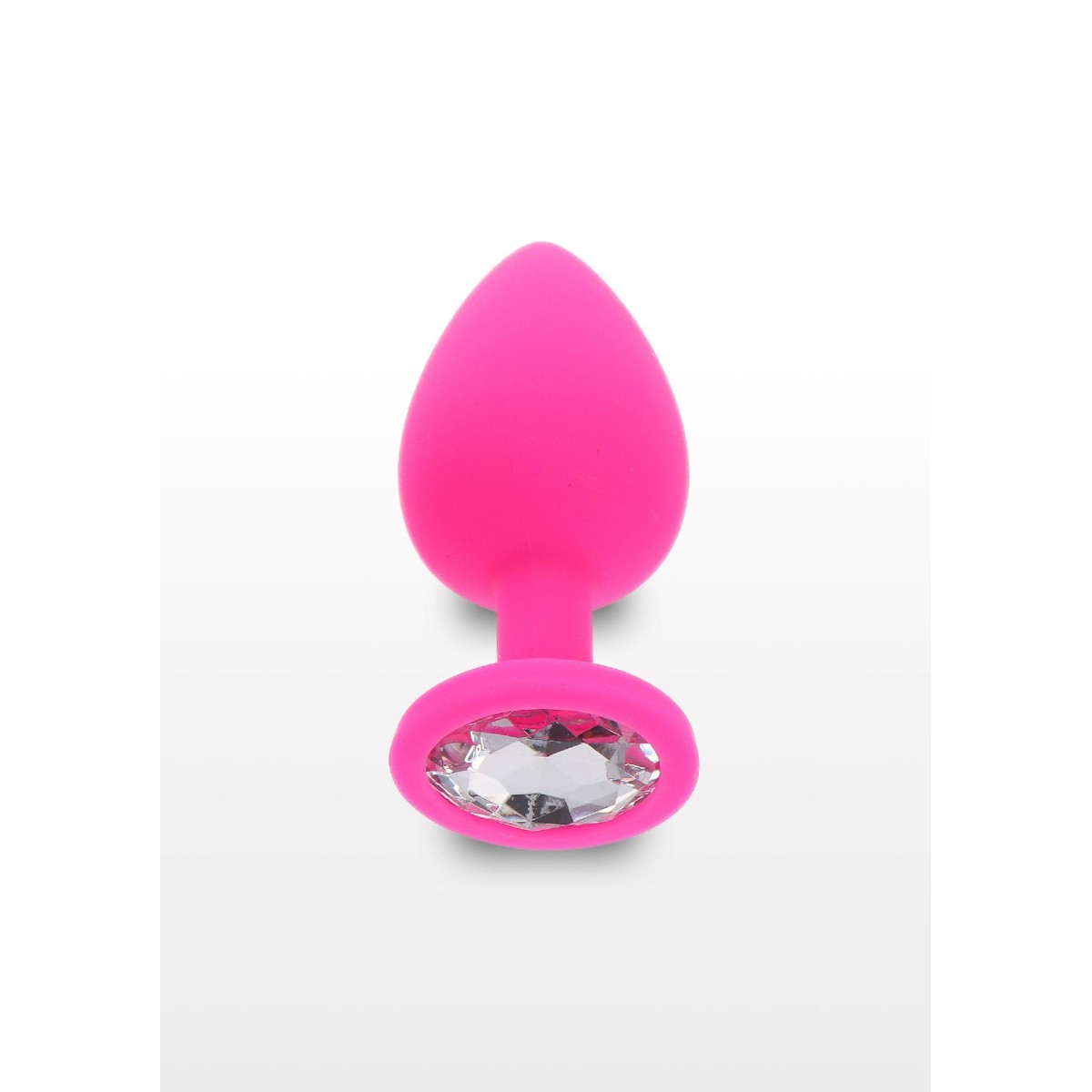 Plug anale large silicone fucsia con gioiello