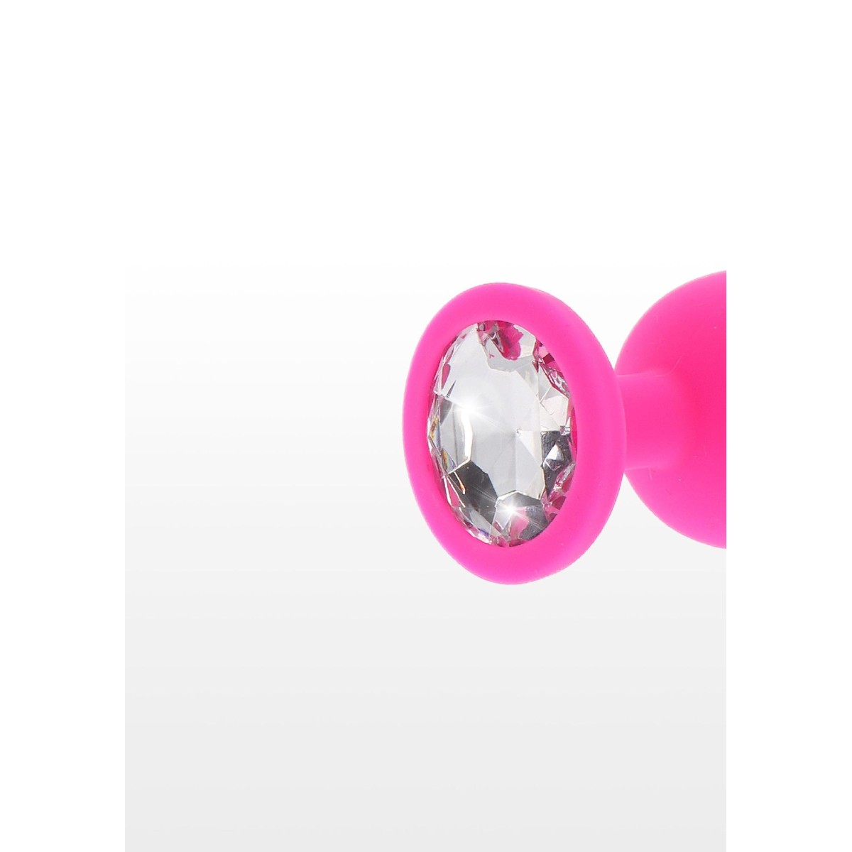 Plug anale large silicone fucsia con gioiello