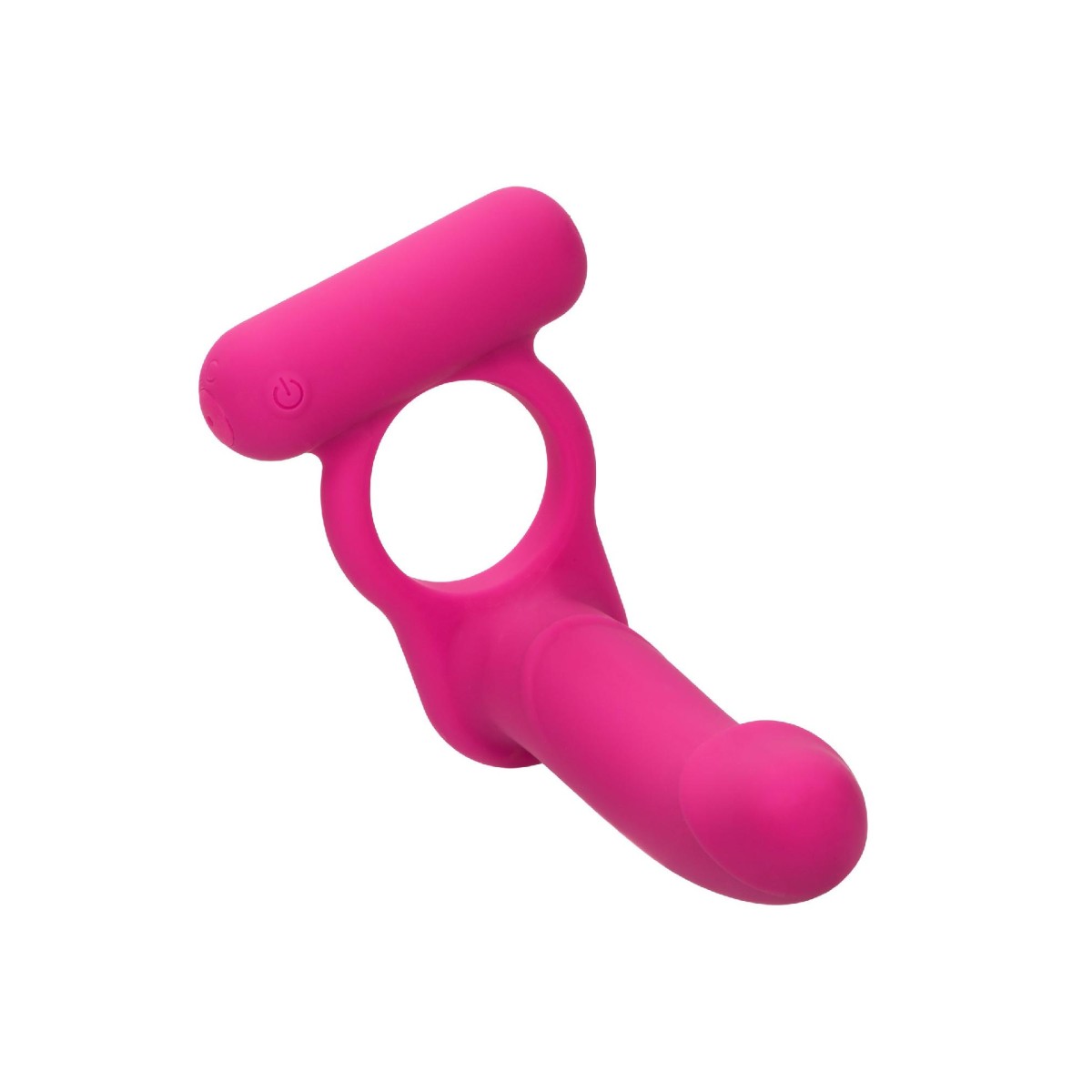 Anello pene con dildo vibrante fucsia