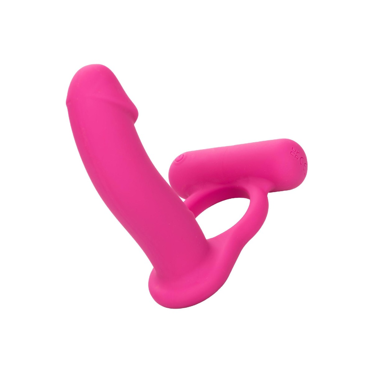 Anello pene con dildo vibrante fucsia