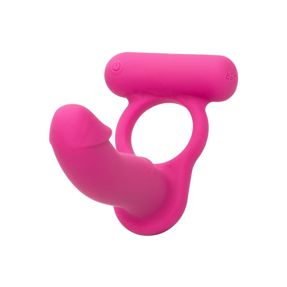 Anello pene con dildo vibrante fucsia