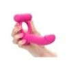 Anello pene con dildo vibrante fucsia