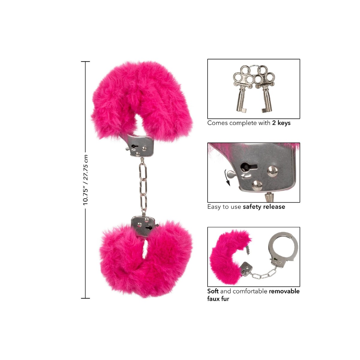 Manette fucsia Ultra Fluffy Furry Cuffs