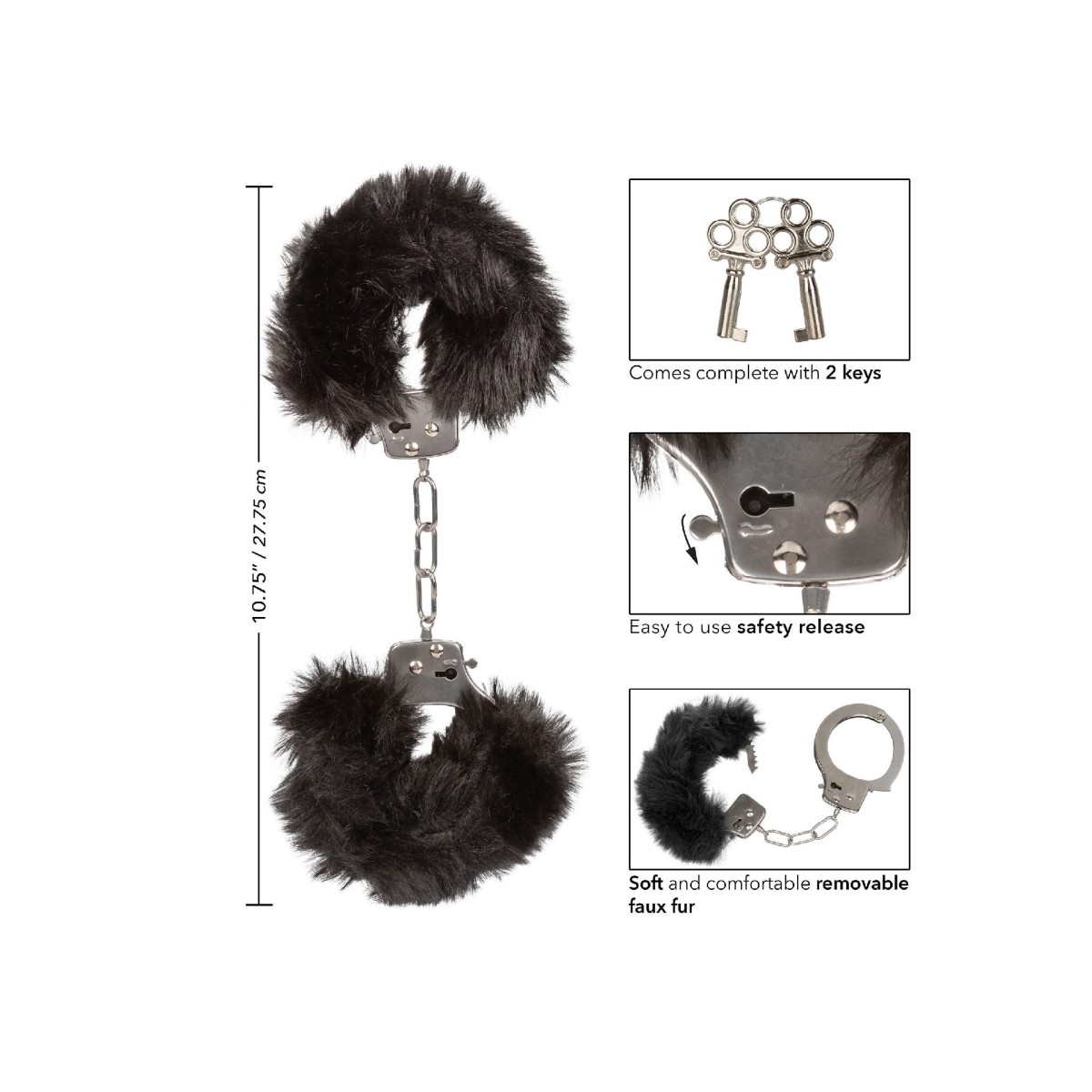 Manette nere Ultra Fluffy Furry Cuffs