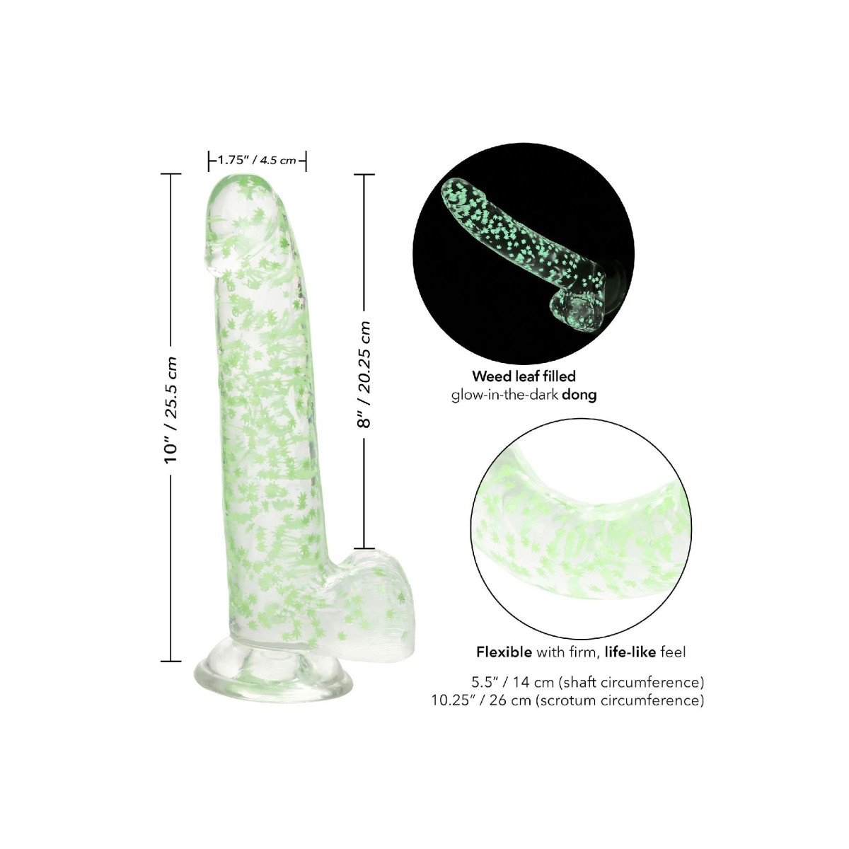 Fallo con ventosa I Leaf Dick Glow Dildo