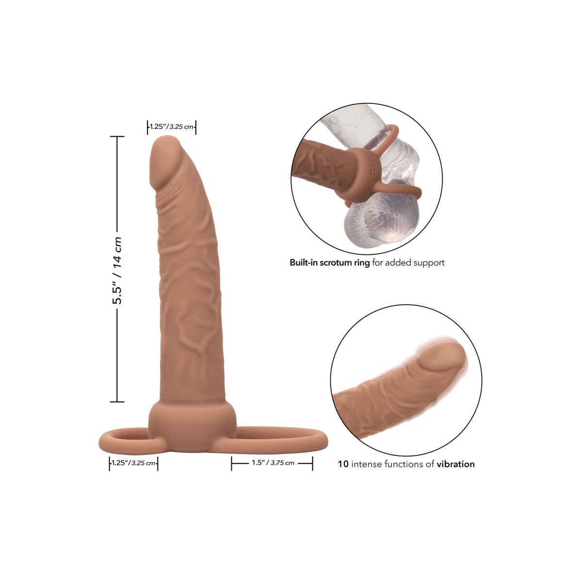 Dildo realistico vibrante indossabile mulatto