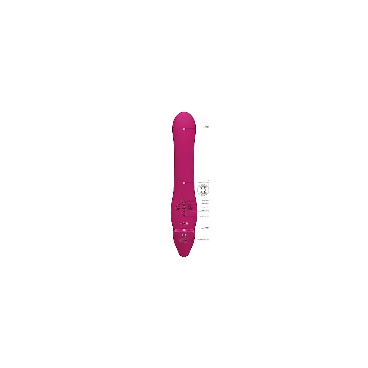 Vibratore strapon e succhia clitoride fucsia