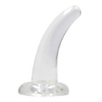 Dildo curvo con ventosa trasparente