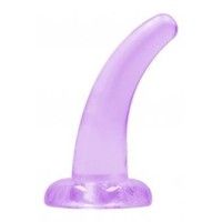 Dildo curvo con ventosa viola trasparente