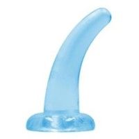 Dildo curvo con ventosa blu trasparente