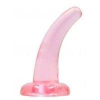 Dildo curvo con ventosa rosa trasparente