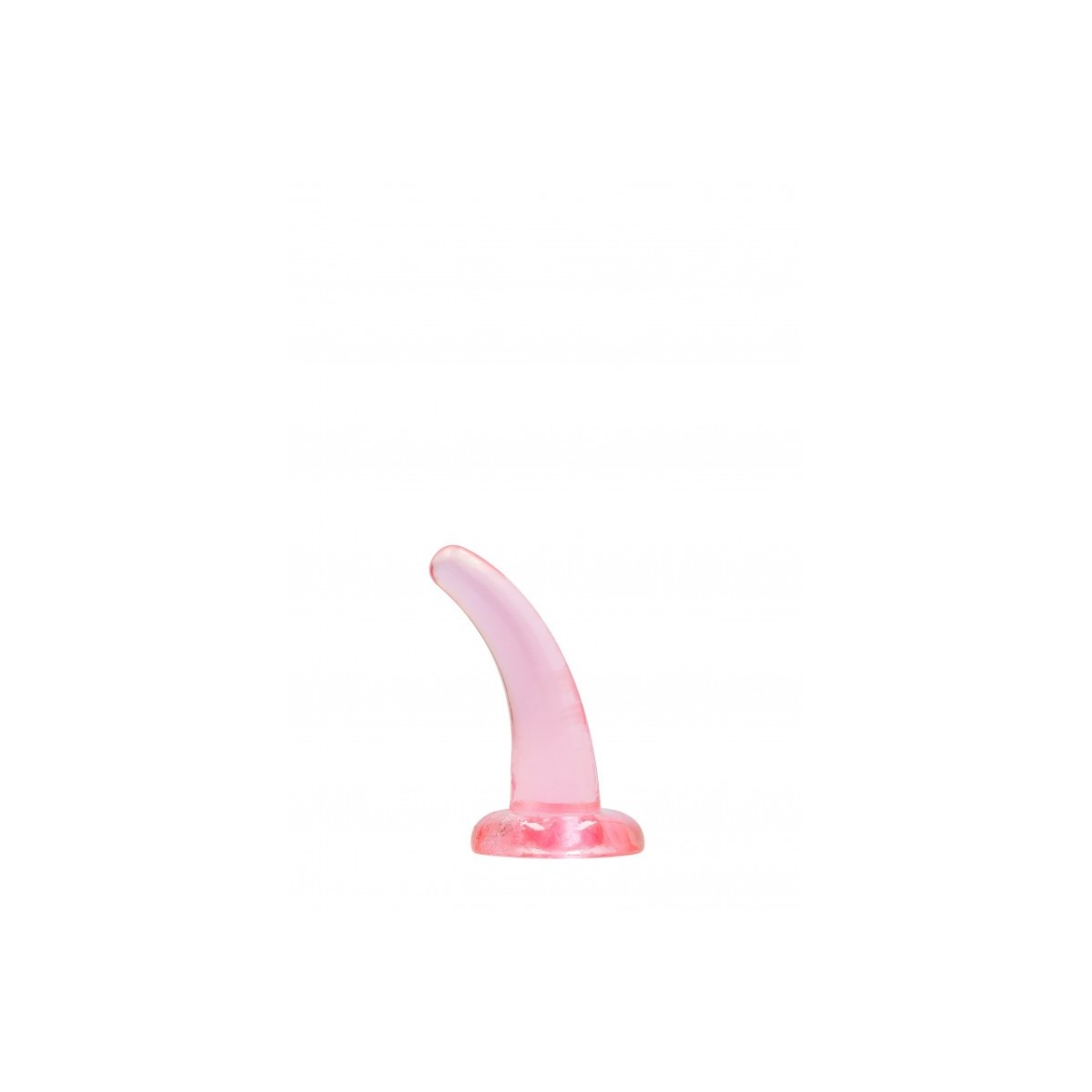 Dildo curvo con ventosa rosa trasparente