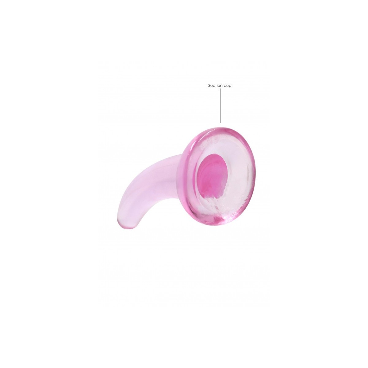 Dildo curvo con ventosa rosa trasparente