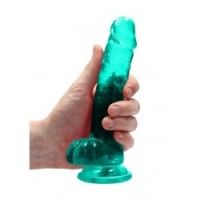 Dildo realistico turchese trasparente 19 cm